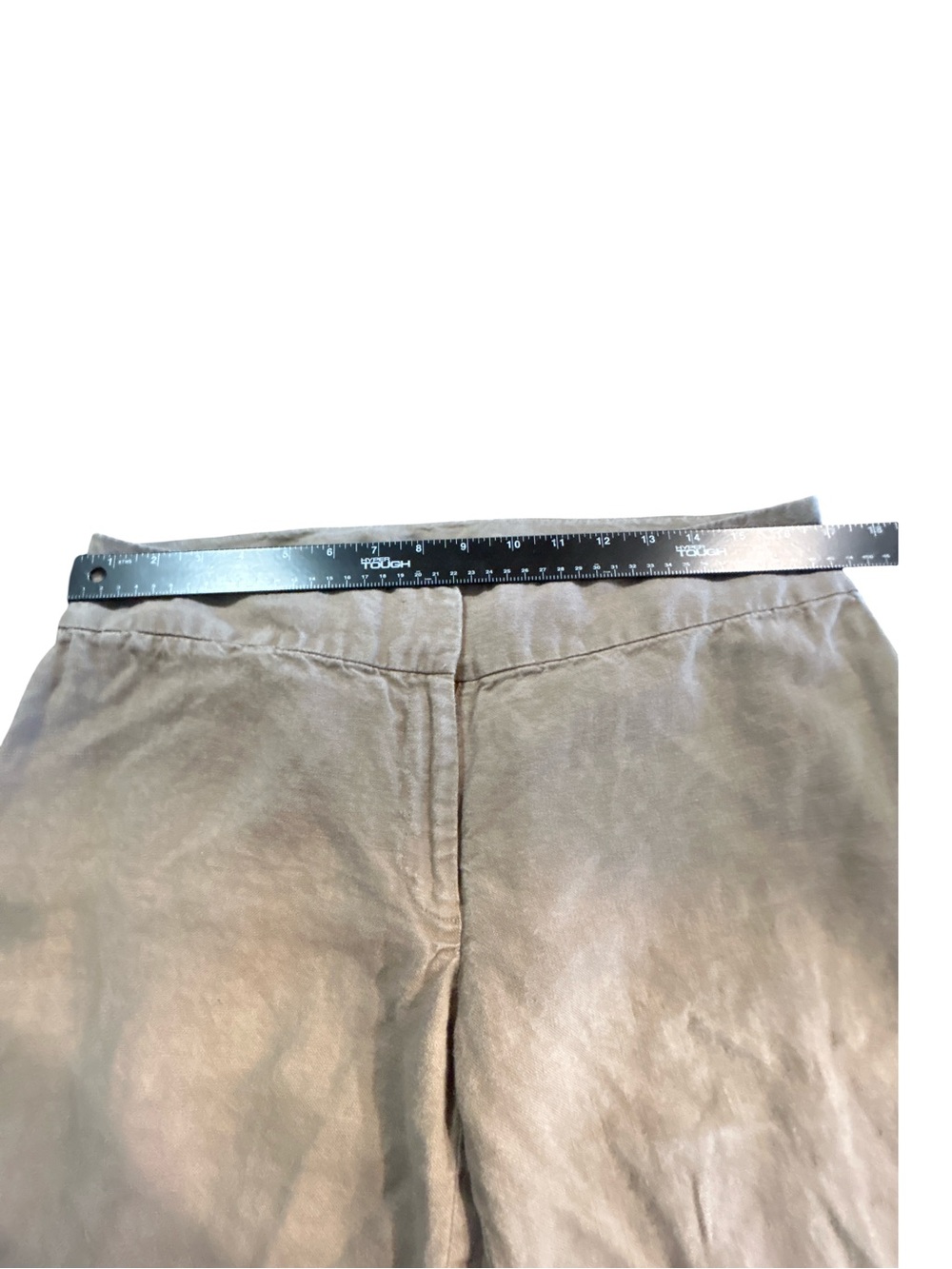 Eileen Fisher Lagenlook 100% Linen Capsule Wide Leg Pants Beige Tan Size 12 - Picture 6 of 7